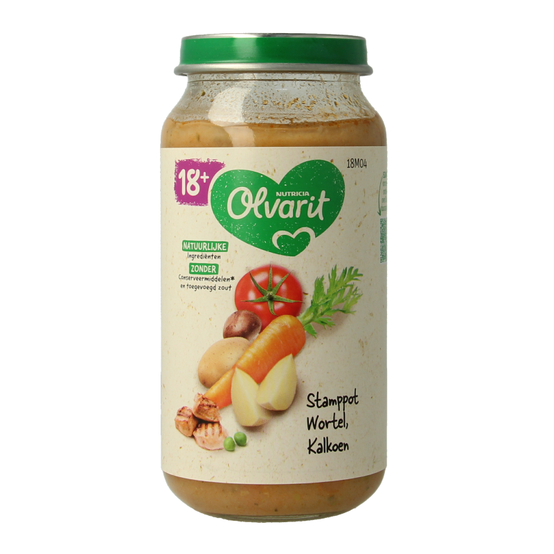 Olvarit Stamppot wortel kalkoen 18M04 250 Gram