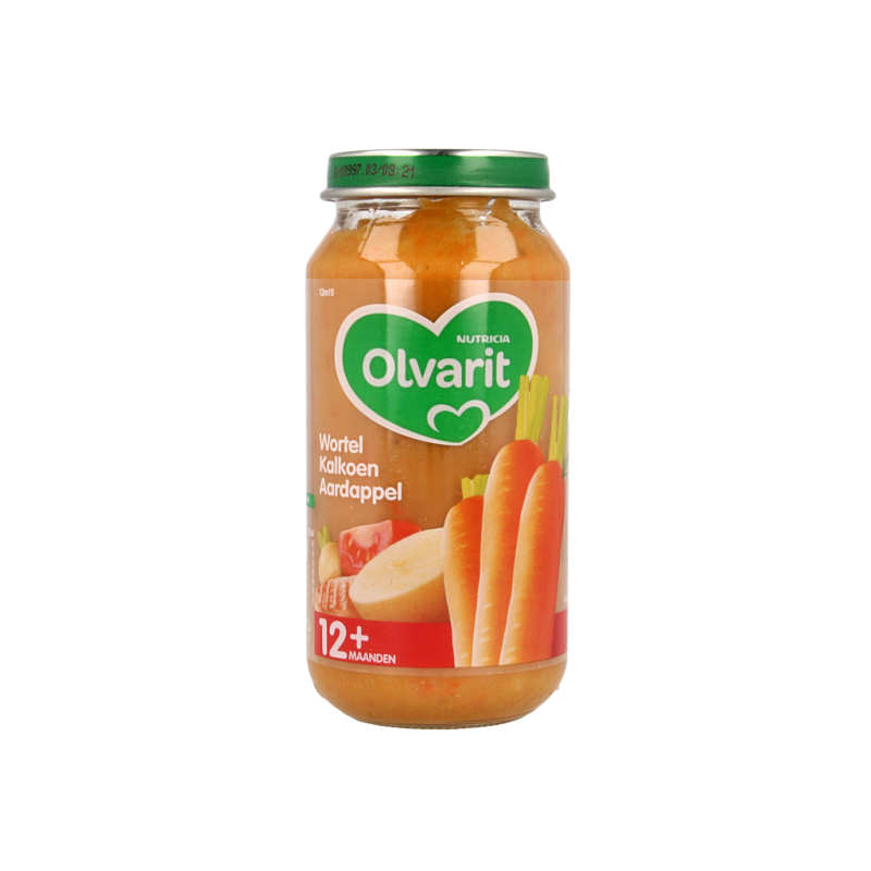 Olvarit Wortel kalkoen aardappels 12M10 250 Gram