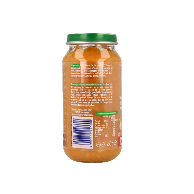Olvarit Wortel kalkoen aardappels 12M10 250 Gram