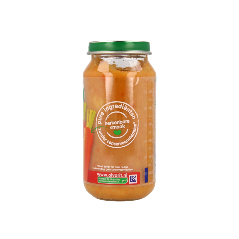 Olvarit Wortel kalkoen aardappels 12M10 250 Gram