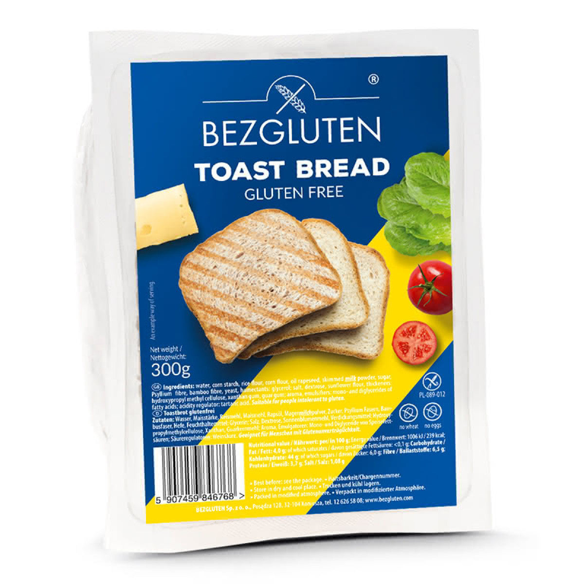 Bezgluten Op=Op Toast brood glutenvrij 300.00 Gram
