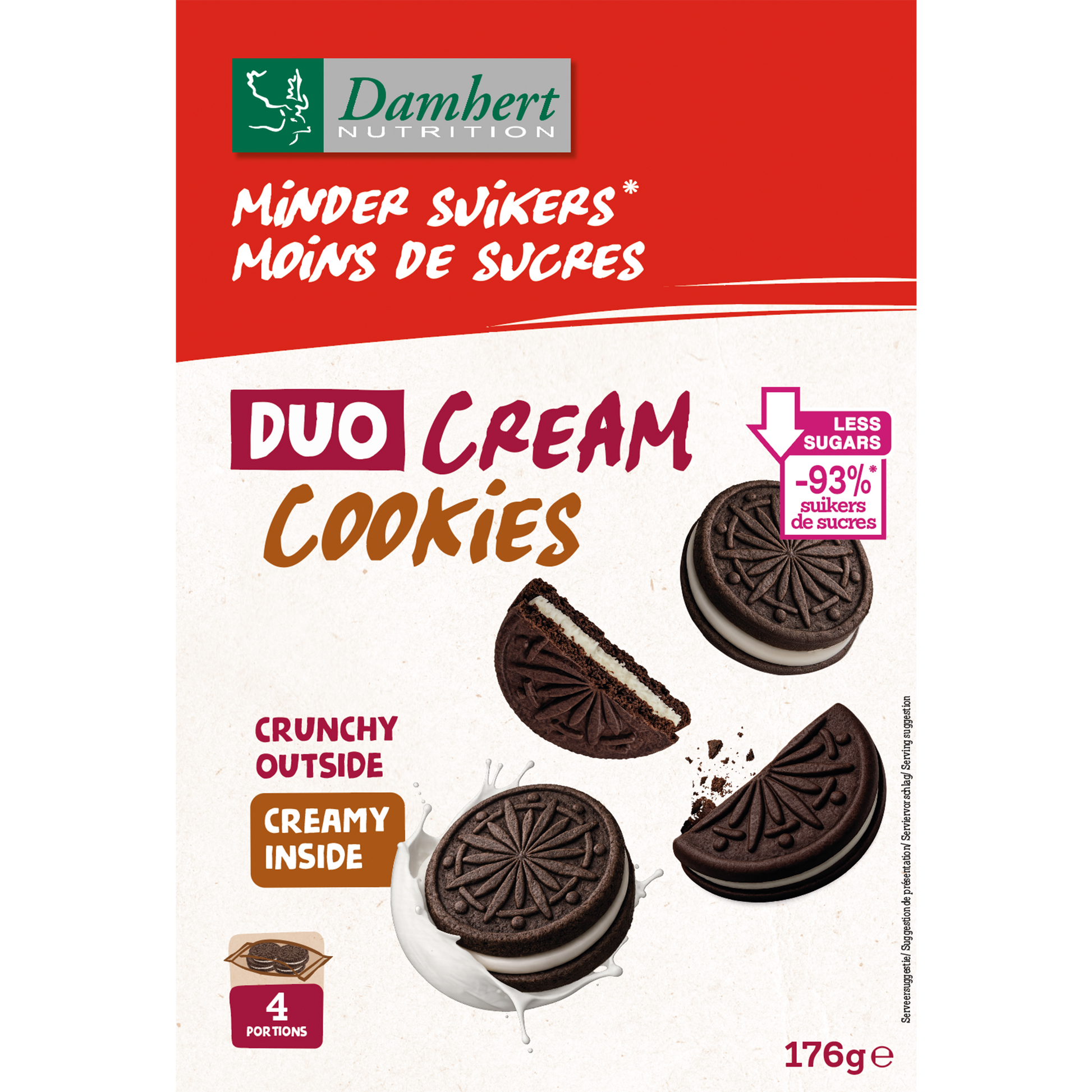 Damhert Minder Suikers Duo Cream Cookies 176.00 Gram