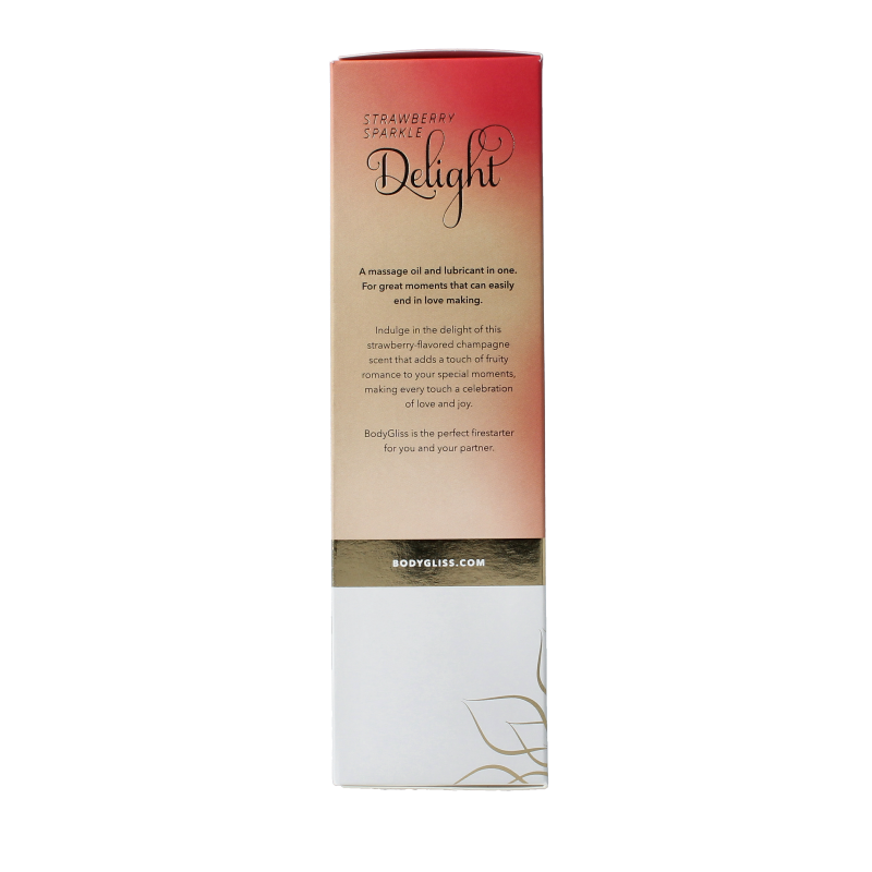 Bodygliss Silky soft massageolie champagne strawberry 150 Milliliter