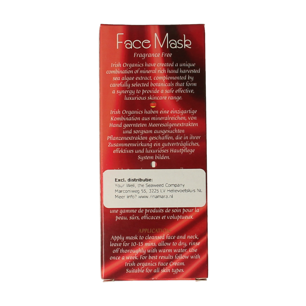 Irish Organics Gezichtsmasker zeewier parfumvrij bio 75.00 Milliliter