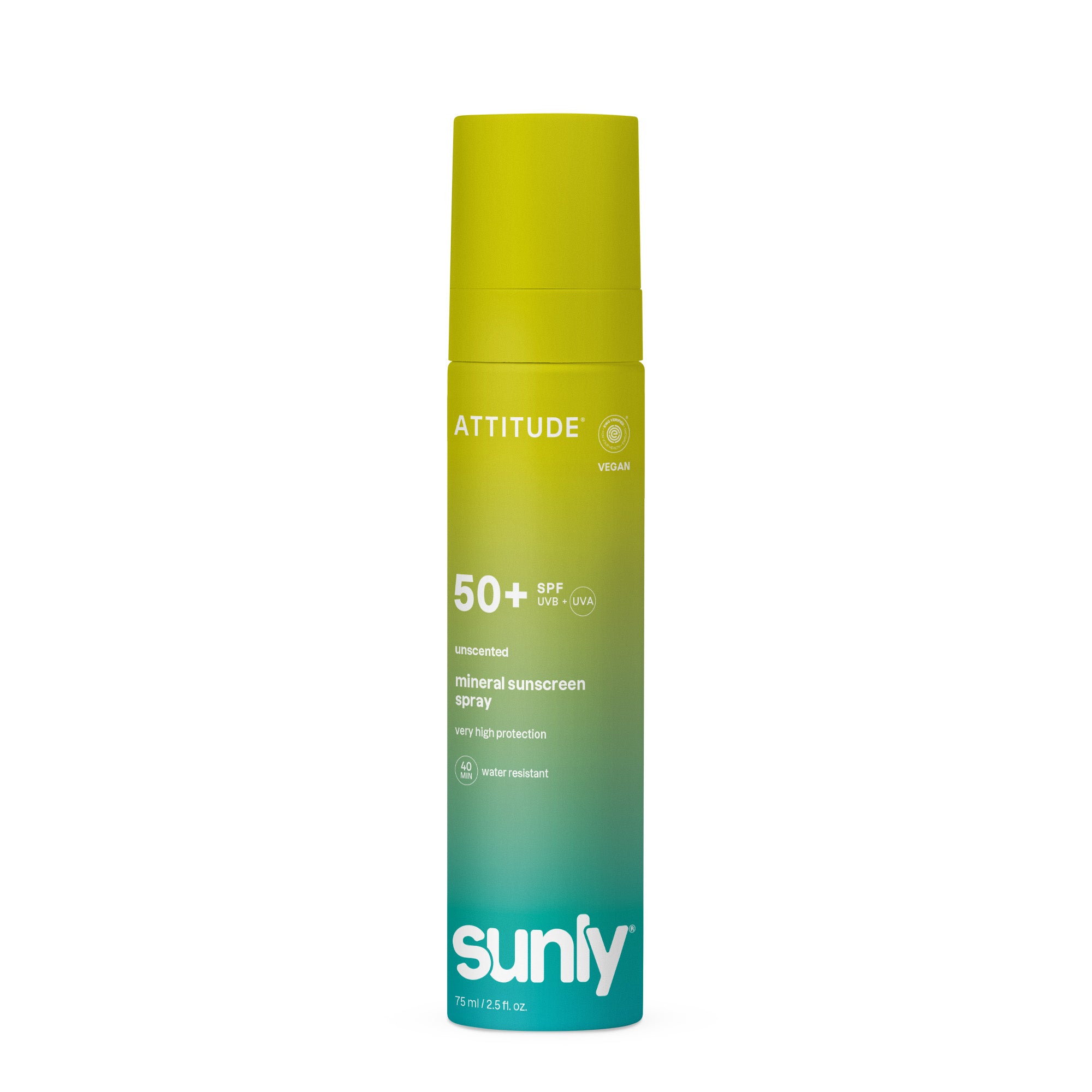 Attitude ATT SUNLY Sunscreen spray SPF50 unscented 75.00 Milliliter
