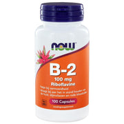 NOW Vitamine B2 100mg 100.00 Vegetarische capsules