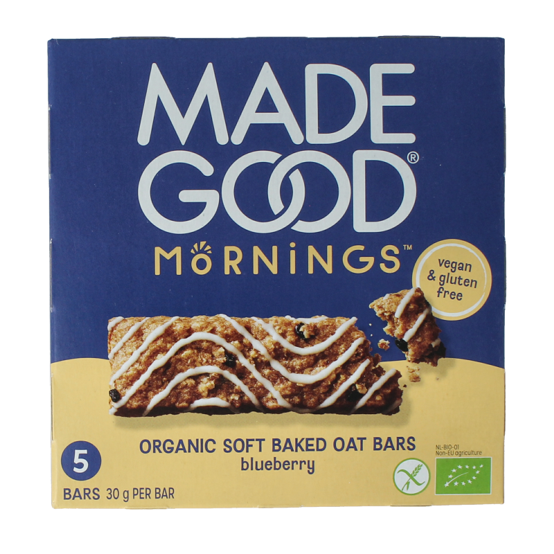 MadeGood  Mornings bar blueberry bio 5 Stuks