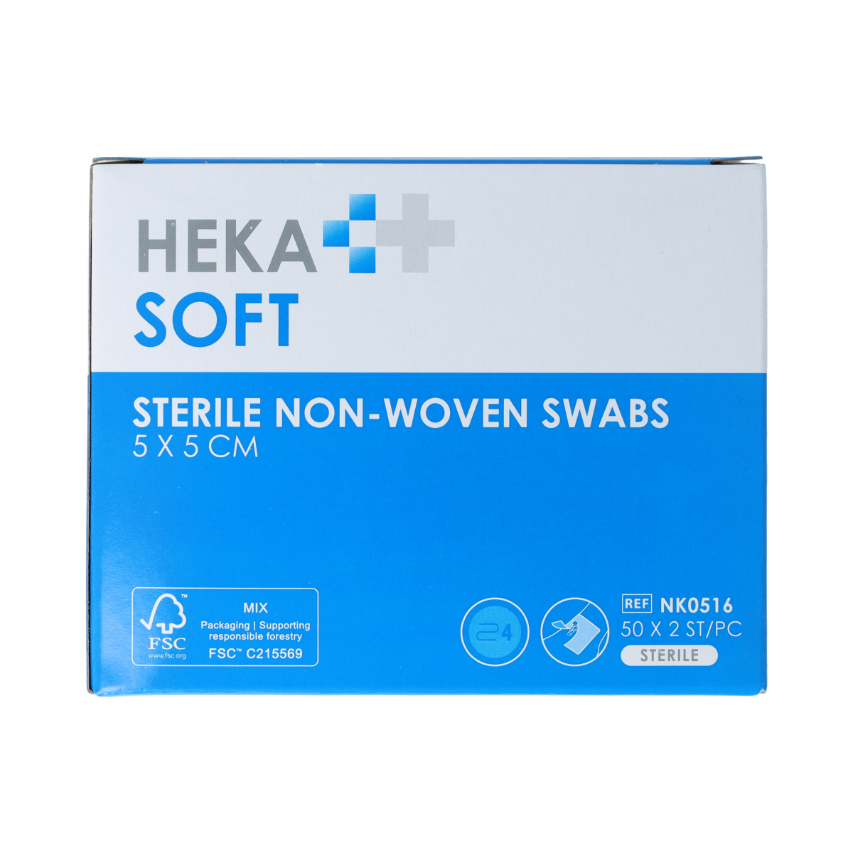 Heka Soft Non-woven drainkompres 5 x 5cm steriel swabs 100.00 Stuks