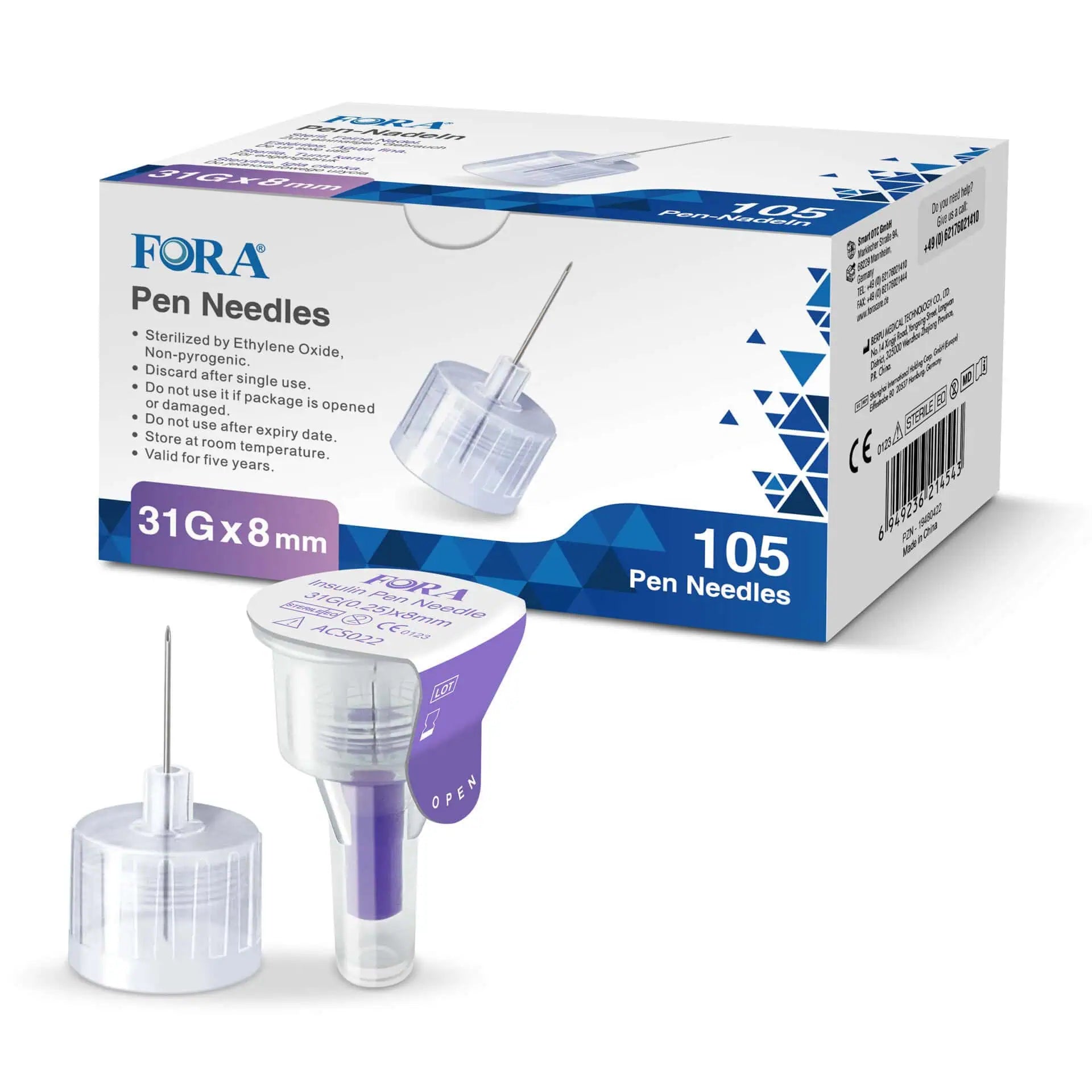 Fora FORA Pennaalden 31G 8mm (105 Stuks) 105.00 Stuks