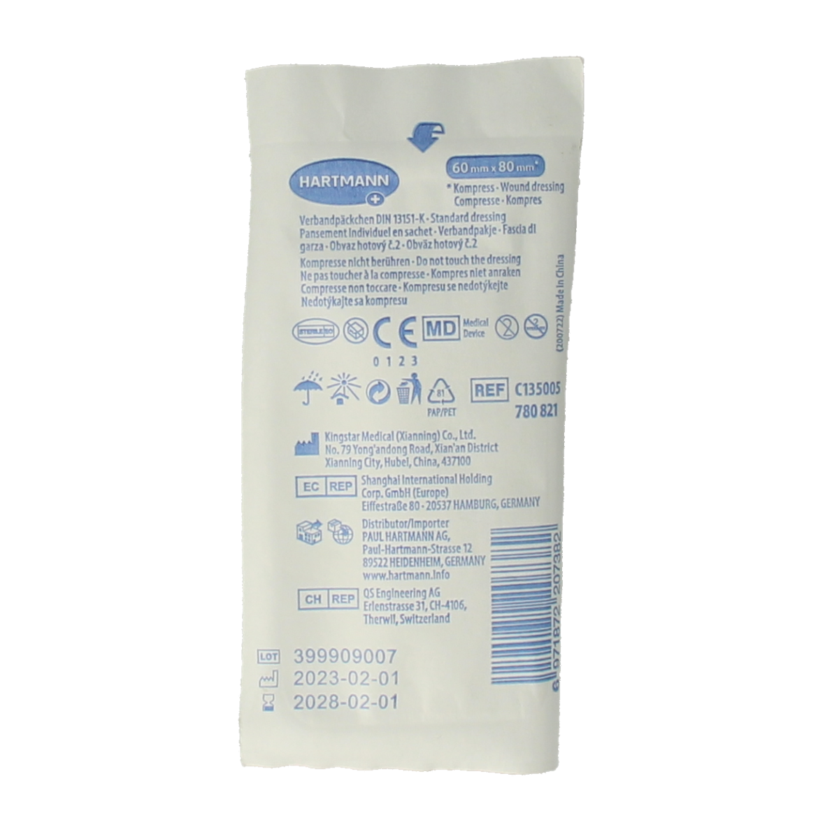 Hartmann Snelverband klein 6 x 8 cm 1.00 Stuks