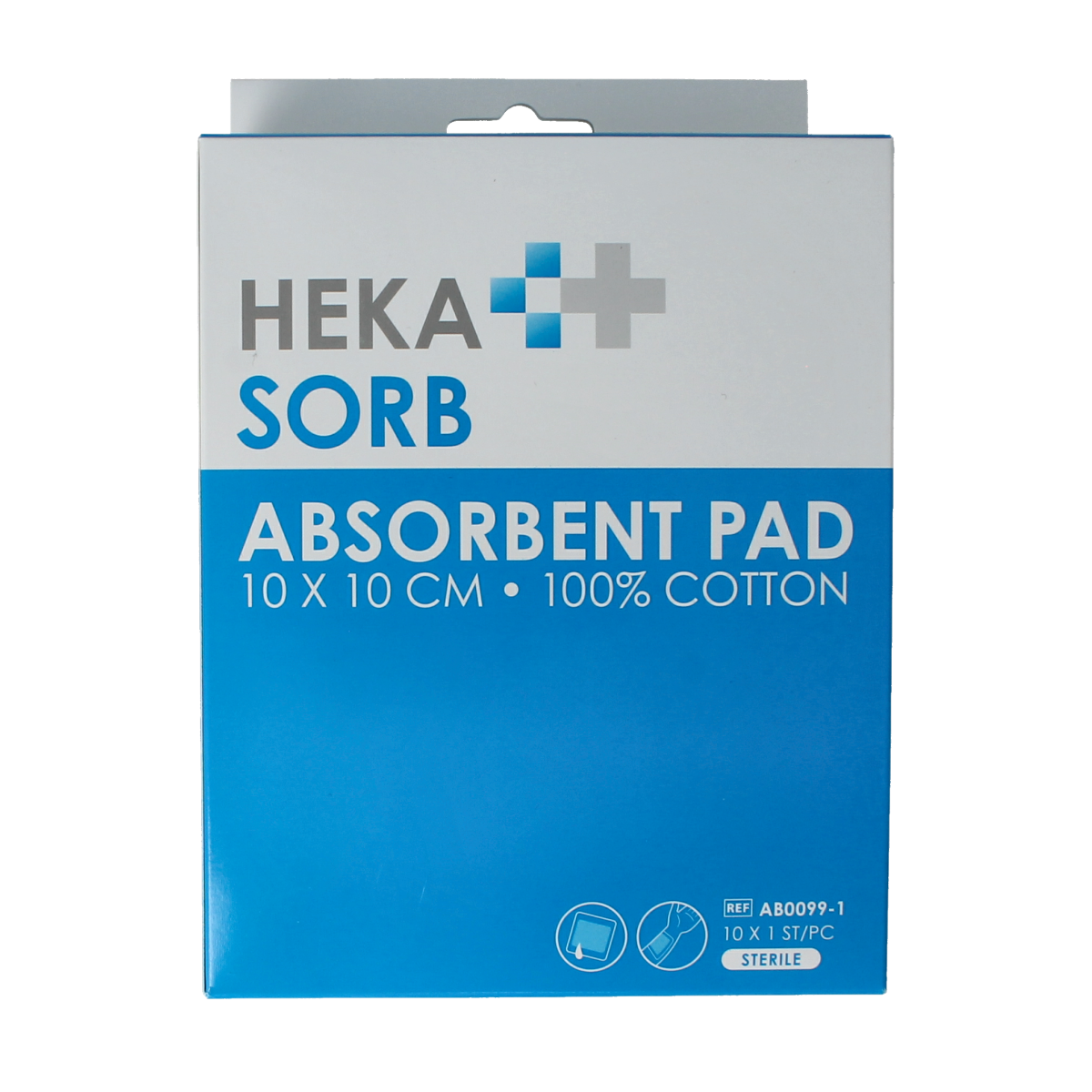 Hekasorb Absorberend verband 10x10cm steriel 10.00 Stuks