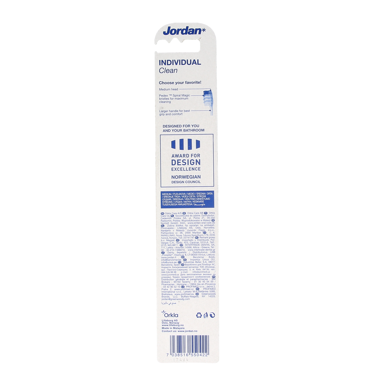 Jordan Tandenborstel individual clean medium 1.00 Stuks