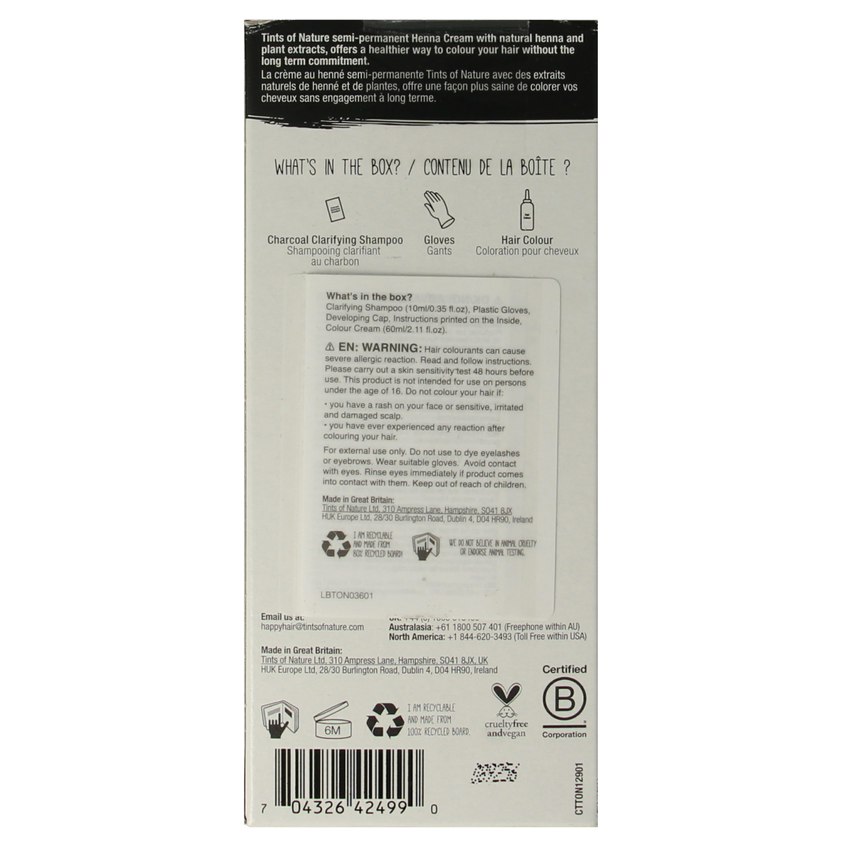 Tints Of Nature Henna cream black semi permanent 70.00 Milliliter