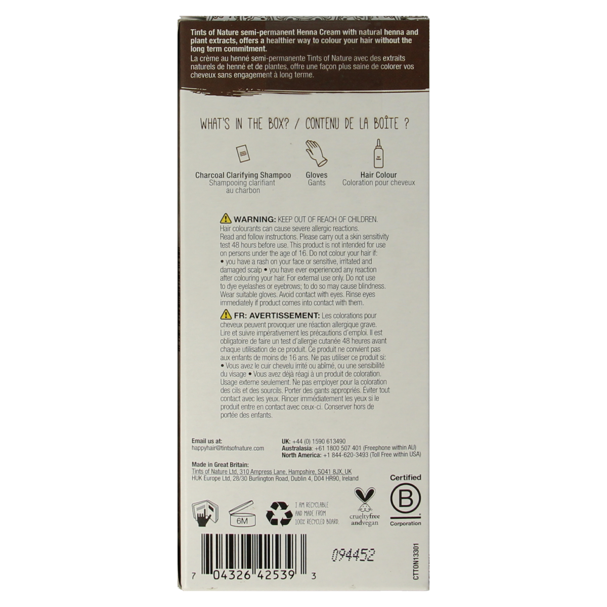 Tints Of Nature Henna cream light brown semi permanent 70.00 Milliliter