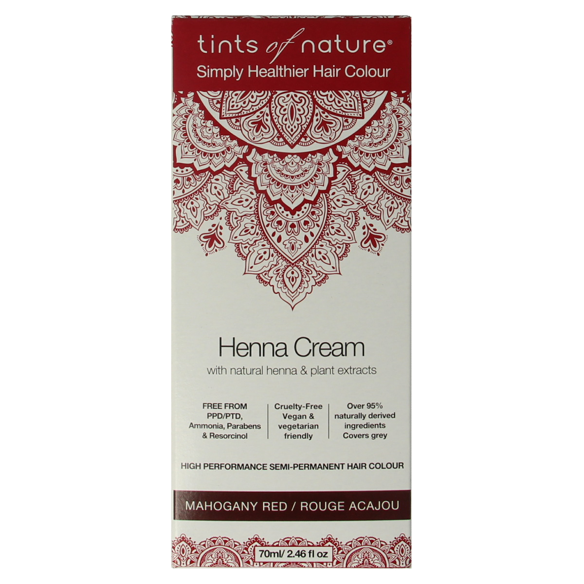 Tints Of Nature Henna cream mahogany red semi permanent 70.00 Milliliter