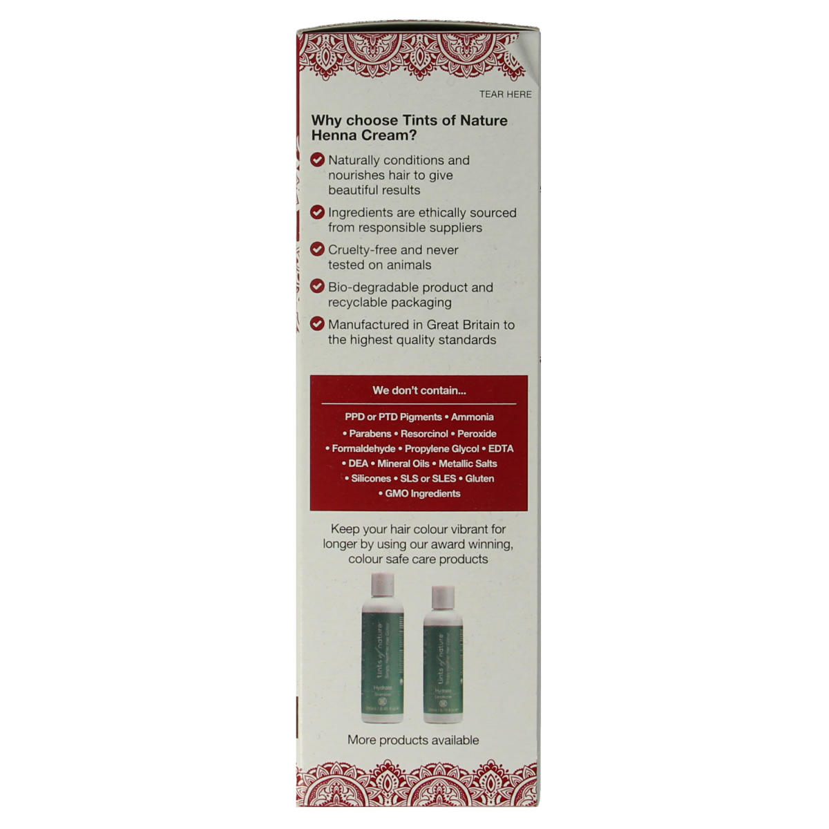 Tints Of Nature Henna cream mahogany red semi permanent 70.00 Milliliter
