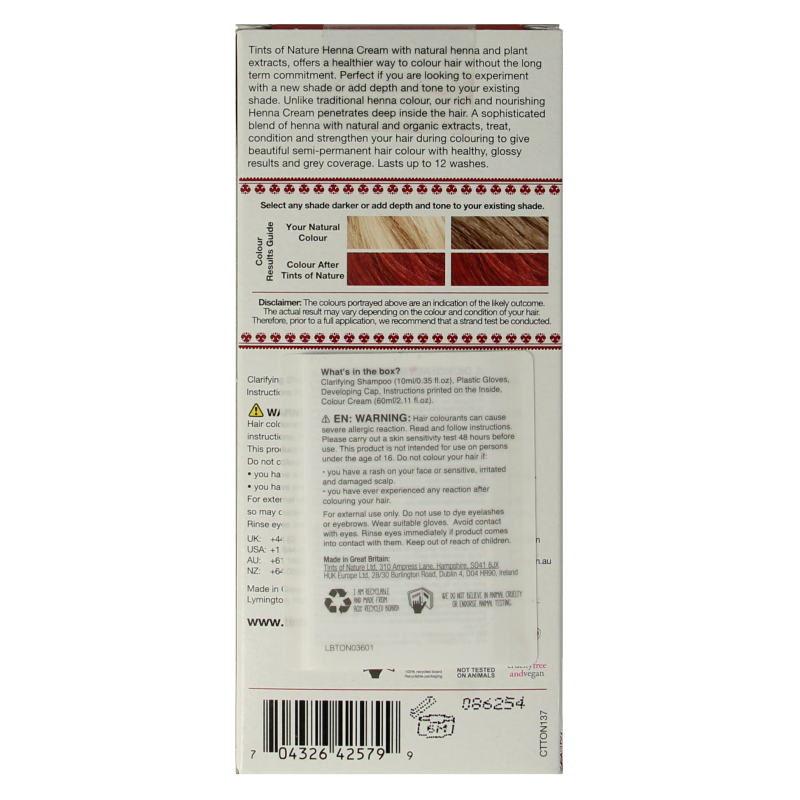 Tints Of Nature Henna cream red semi permanent 70 Milliliter