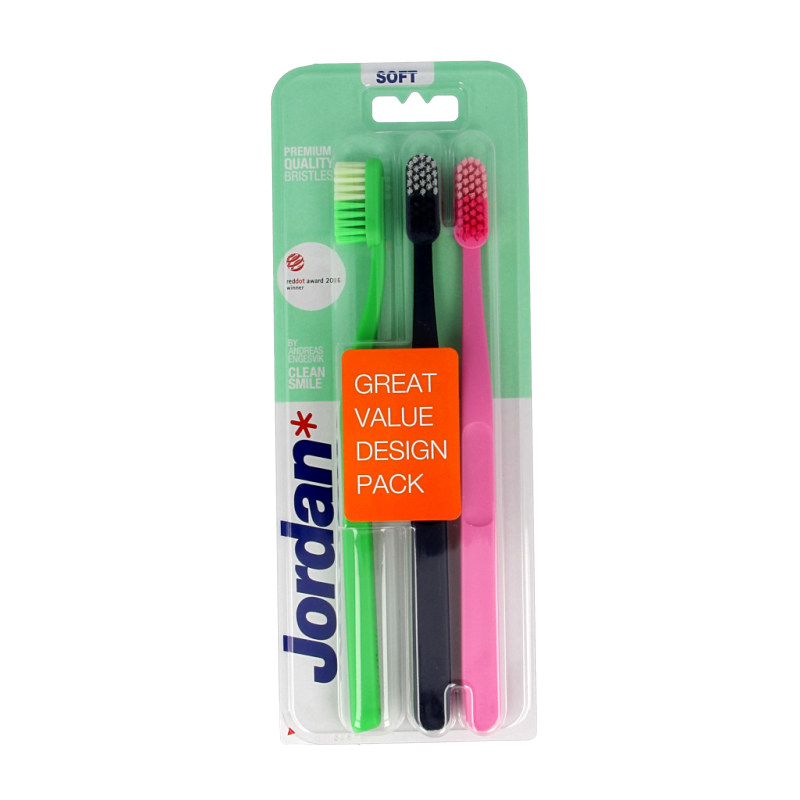 Jordan Tandenborstel clean smile soft 3 Stuks