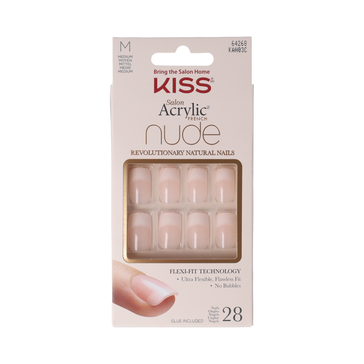 Kiss French nude acrylic nails cashmere 1.00 Set