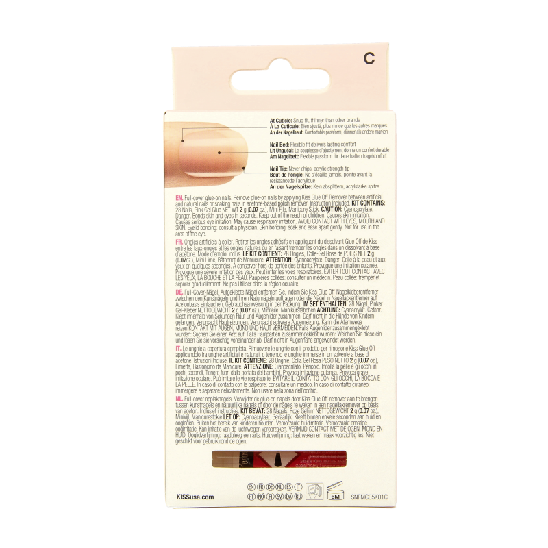 Kiss French nude acrylic nails leilani 1 Set