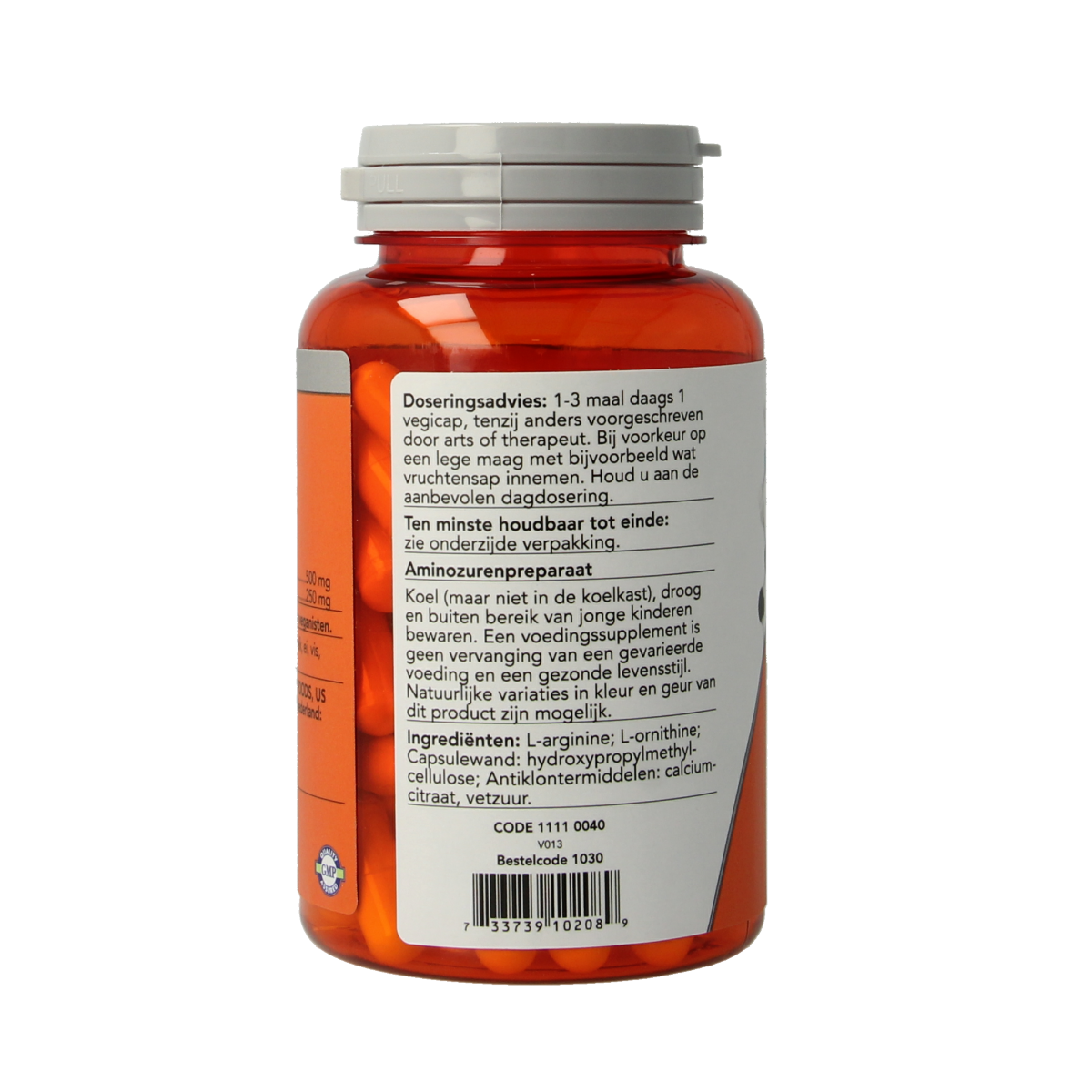 NOW Arginine & ornithine 500 / 250mg 100.00 Vegetarische capsules