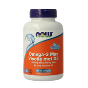 NOW Omega 3 max visolie D3 EPA DHA 90.00 Softgels
