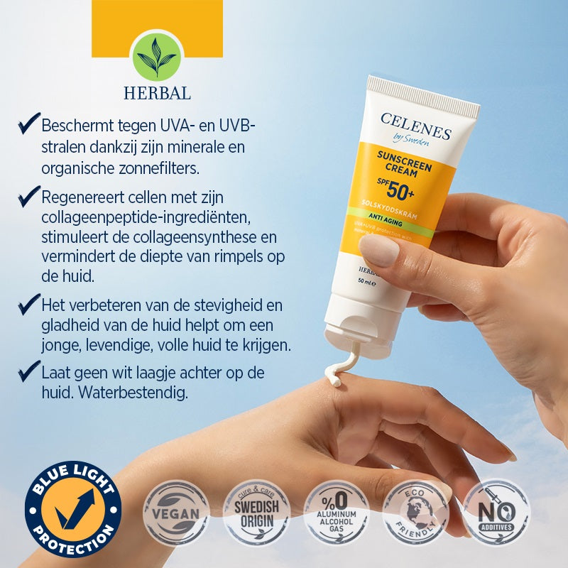 Celenes Herbal sunscreen cream anti-aging SPF50+ 50 Milliliter