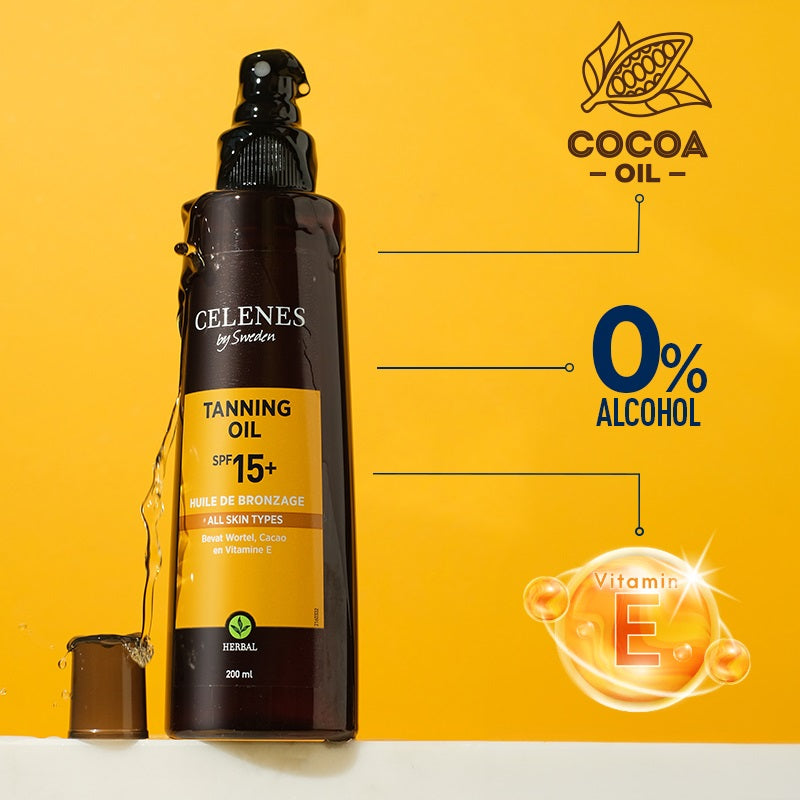 Celenes Herbal tanning oil SPF15+ 200 Milliliter