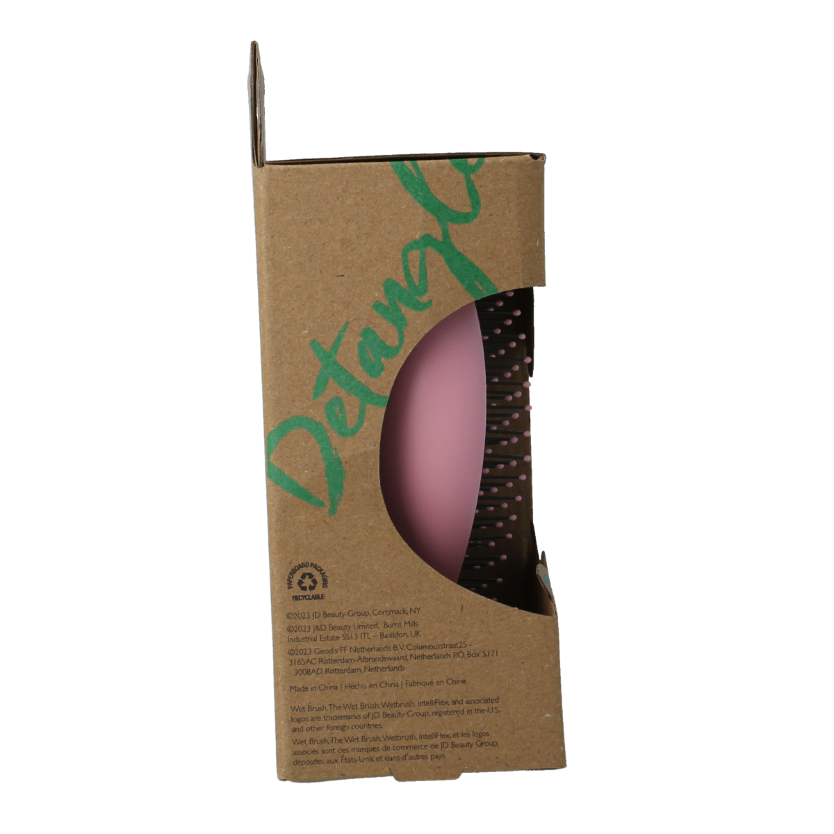Wet Brush Go green palm detangler pink water 1.00 Stuks