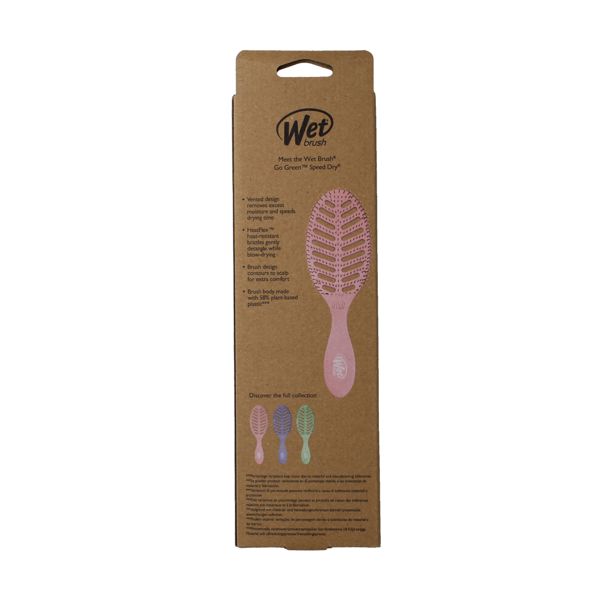 Wet Brush Go green speed dry pink 1.00 Stuks