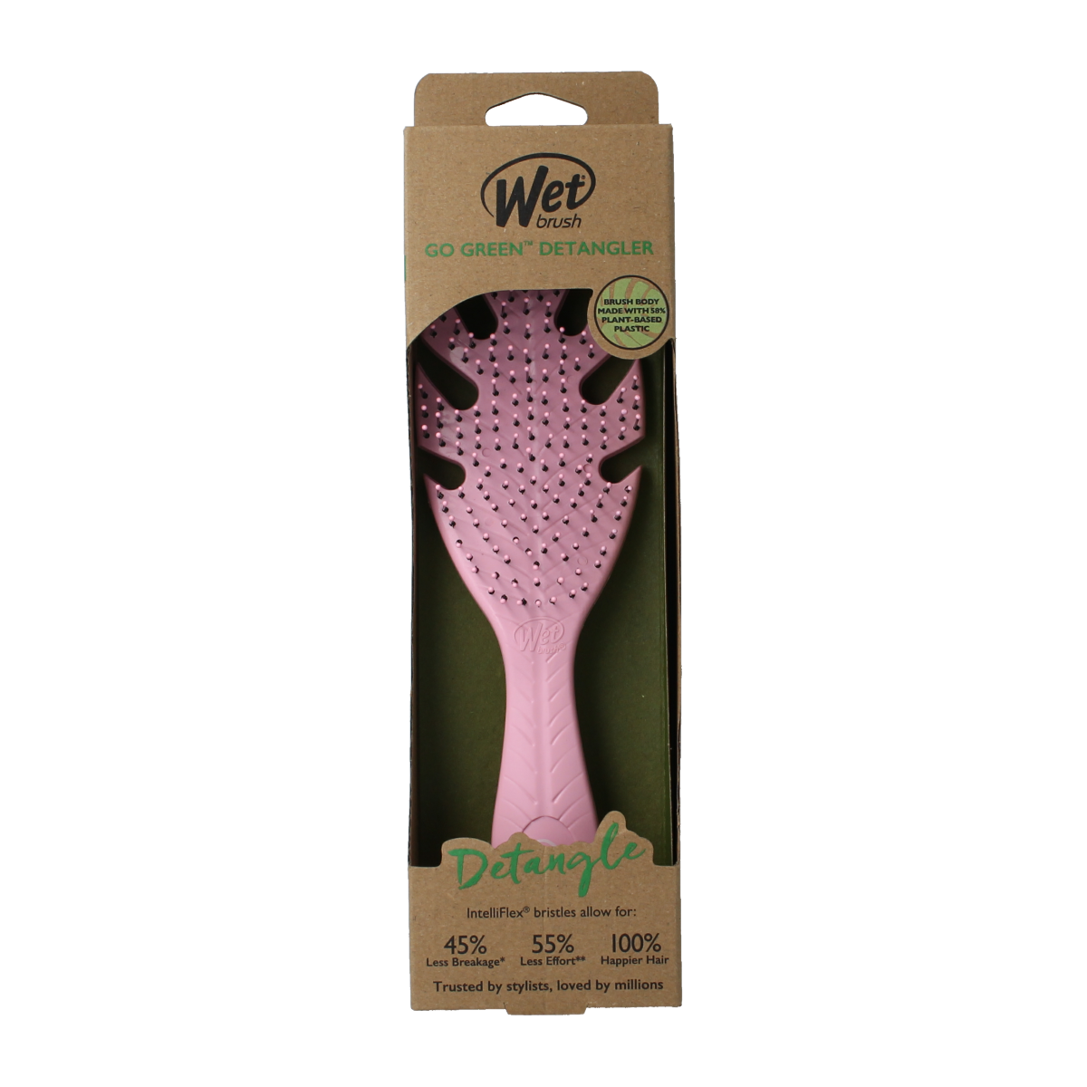 Wet Brush Go green detangler pink 1.00 Stuks