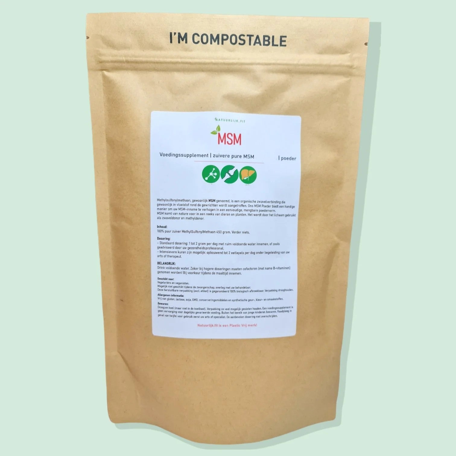 Natuurlijk.fit MSM poeder 200.00 Gram