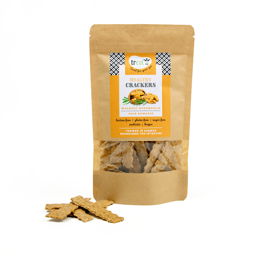 Treat Crackers walnoot rozemarijn glutenvrij 80.00 Gram