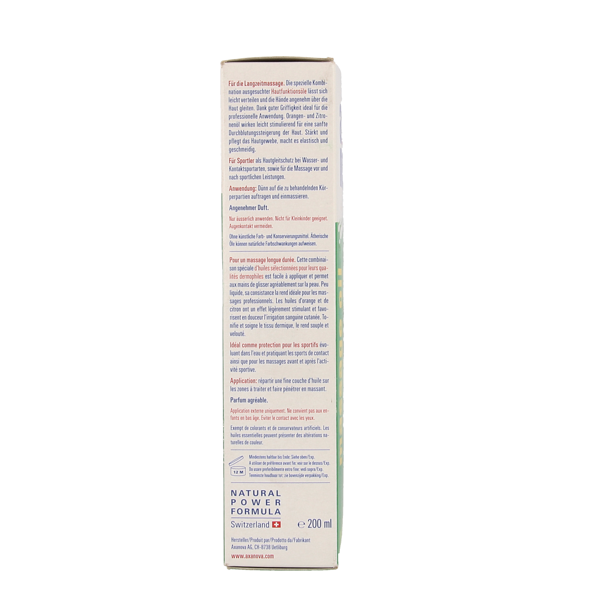 Axanova Massage olie  200.00 Milliliter