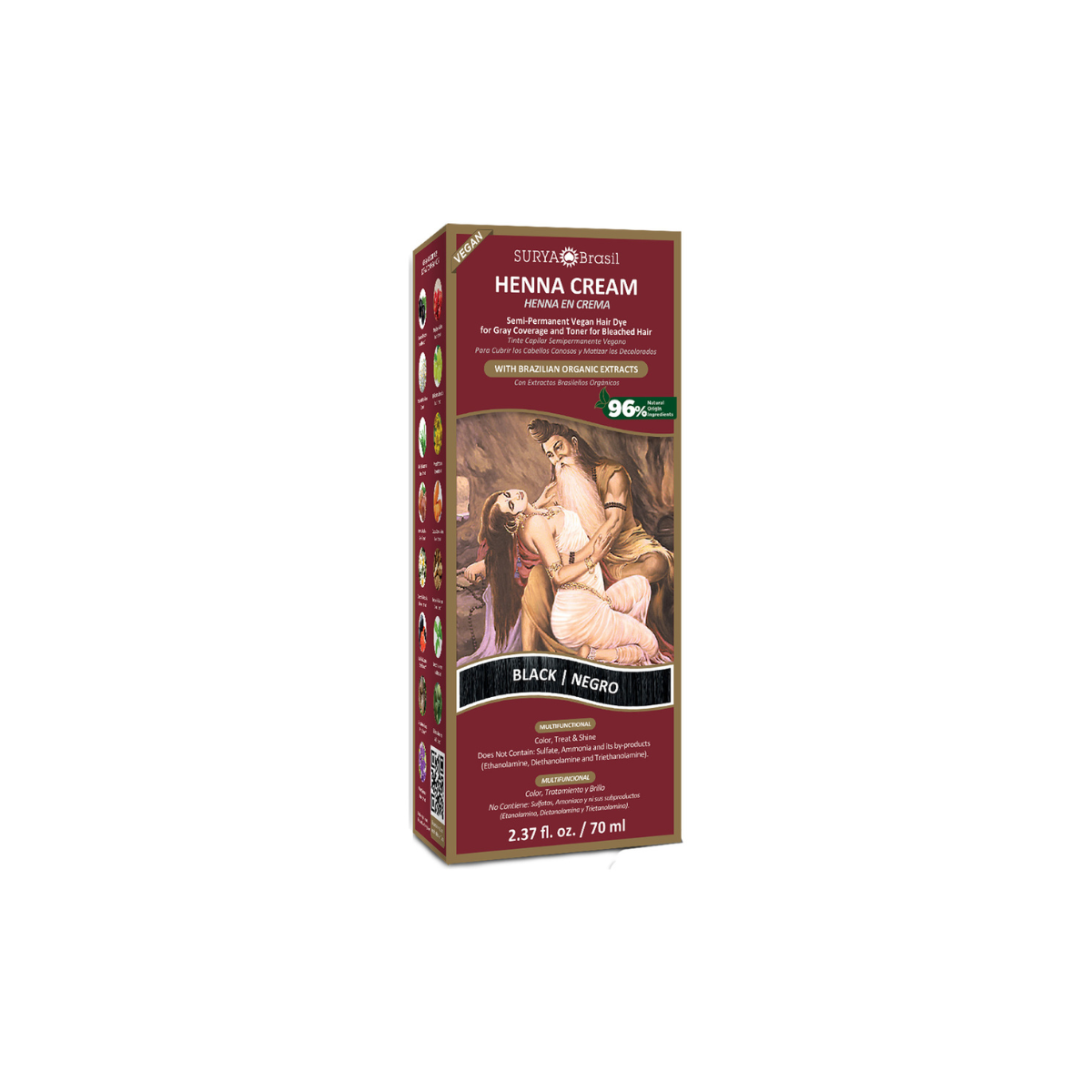 Surya Brasil Henna haarverf creme zwart 70 Milliliter