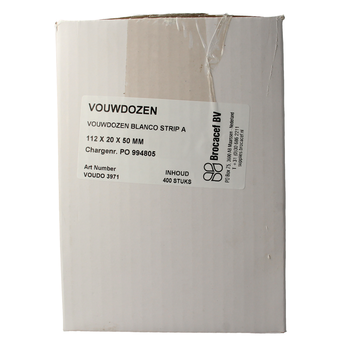 Blockland Vouwdoos blanko strip A 112 x 20 x 50mm 400.00 Stuks