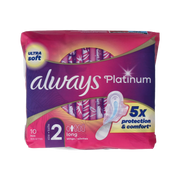 Always Maandverband platinum long vleugels mt 2 10 Stuks