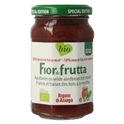 Fiordifrutta Aardbeien en wilde aardbeien met munt jam bio 250.00 Gram