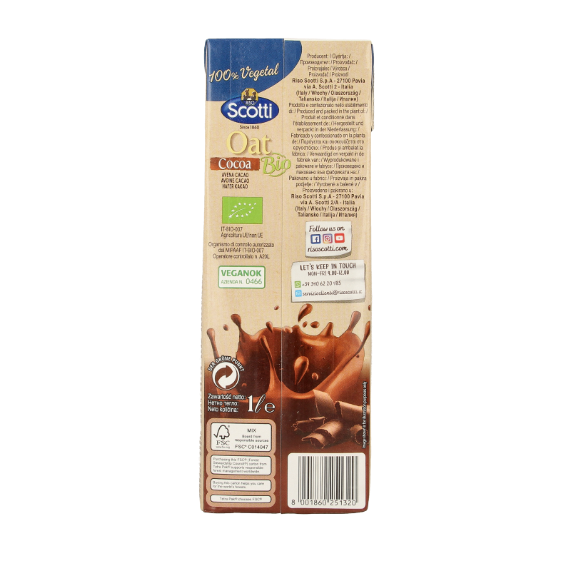 Riso Scotti Oat drink cocoa bio 1 Liter