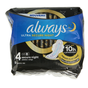 Always Maandverband ultra secure nacht  9 Stuks