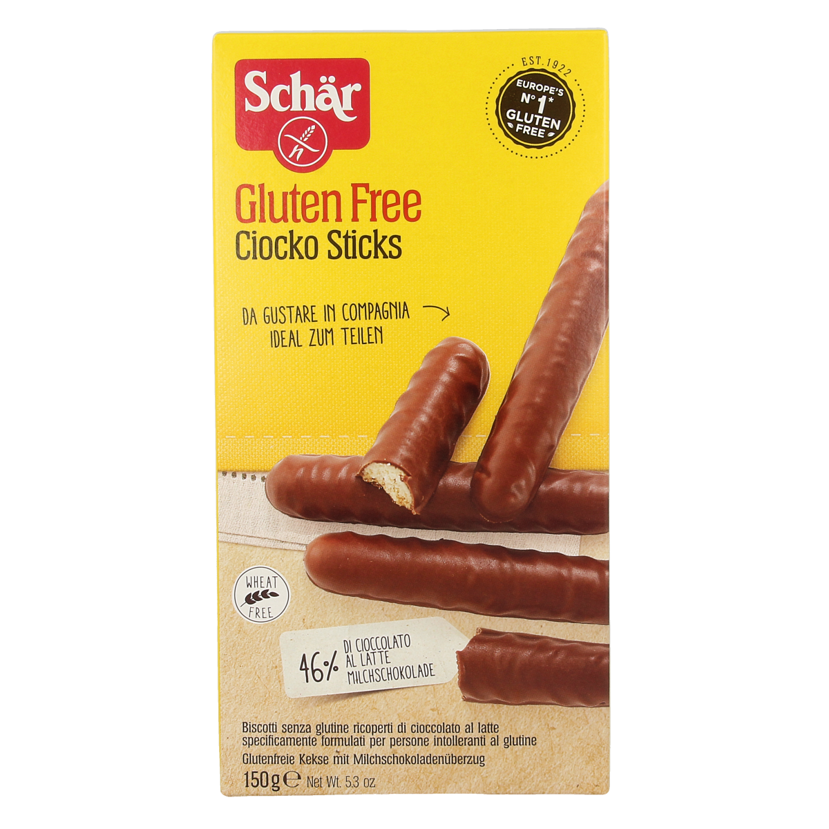 Schar Ciocko sticks glutenvrij 150.00 Gram