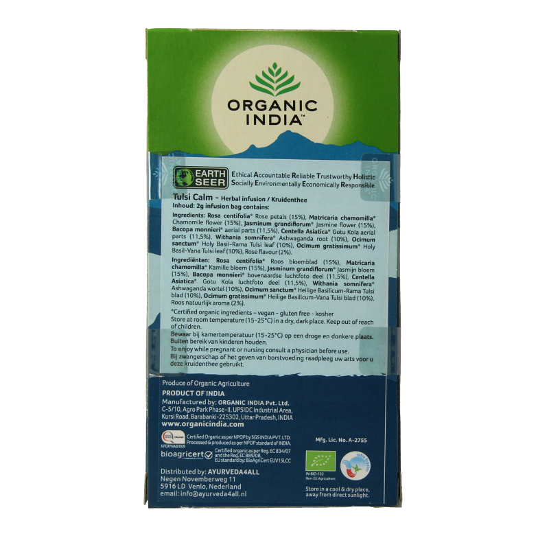 Organic India Tulsi calm tea bio 25 Stuks
