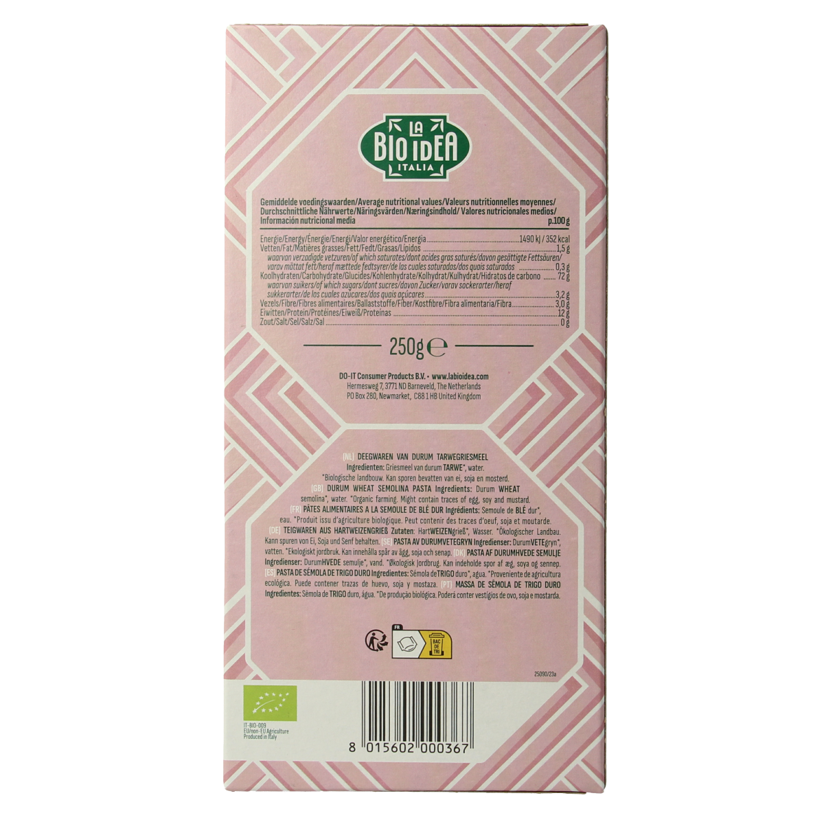 Bioidea Lasagne wit bio 250.00 Gram