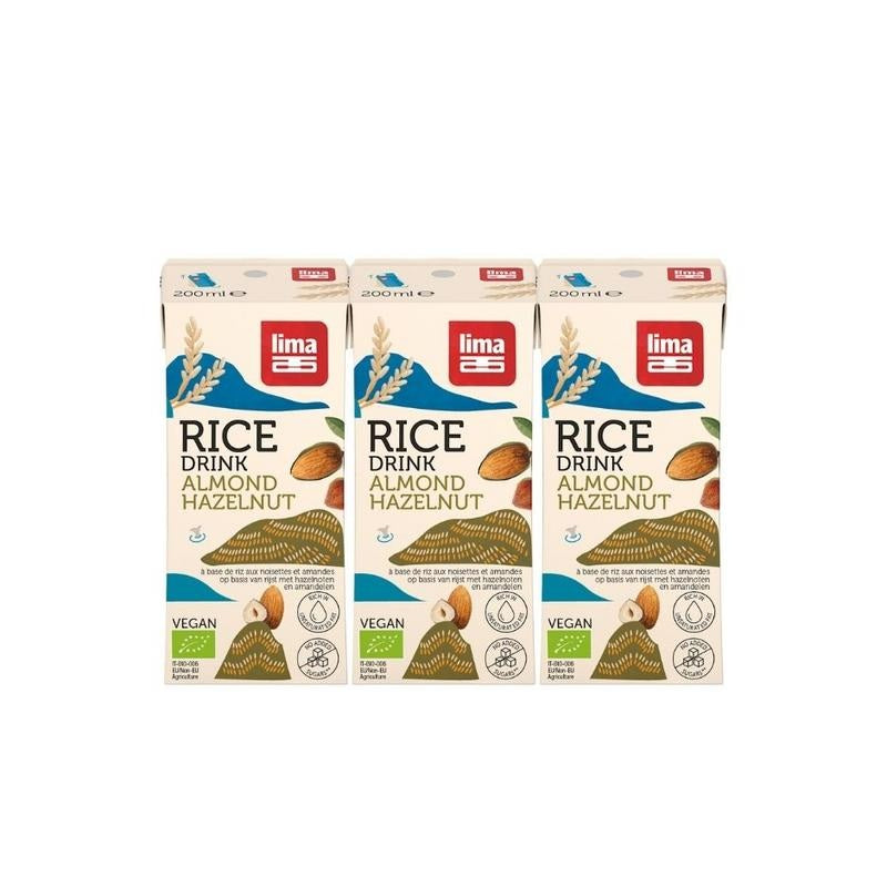 Lima Rice drink hazelnoot-amandel 200ml bio 3 Stuks