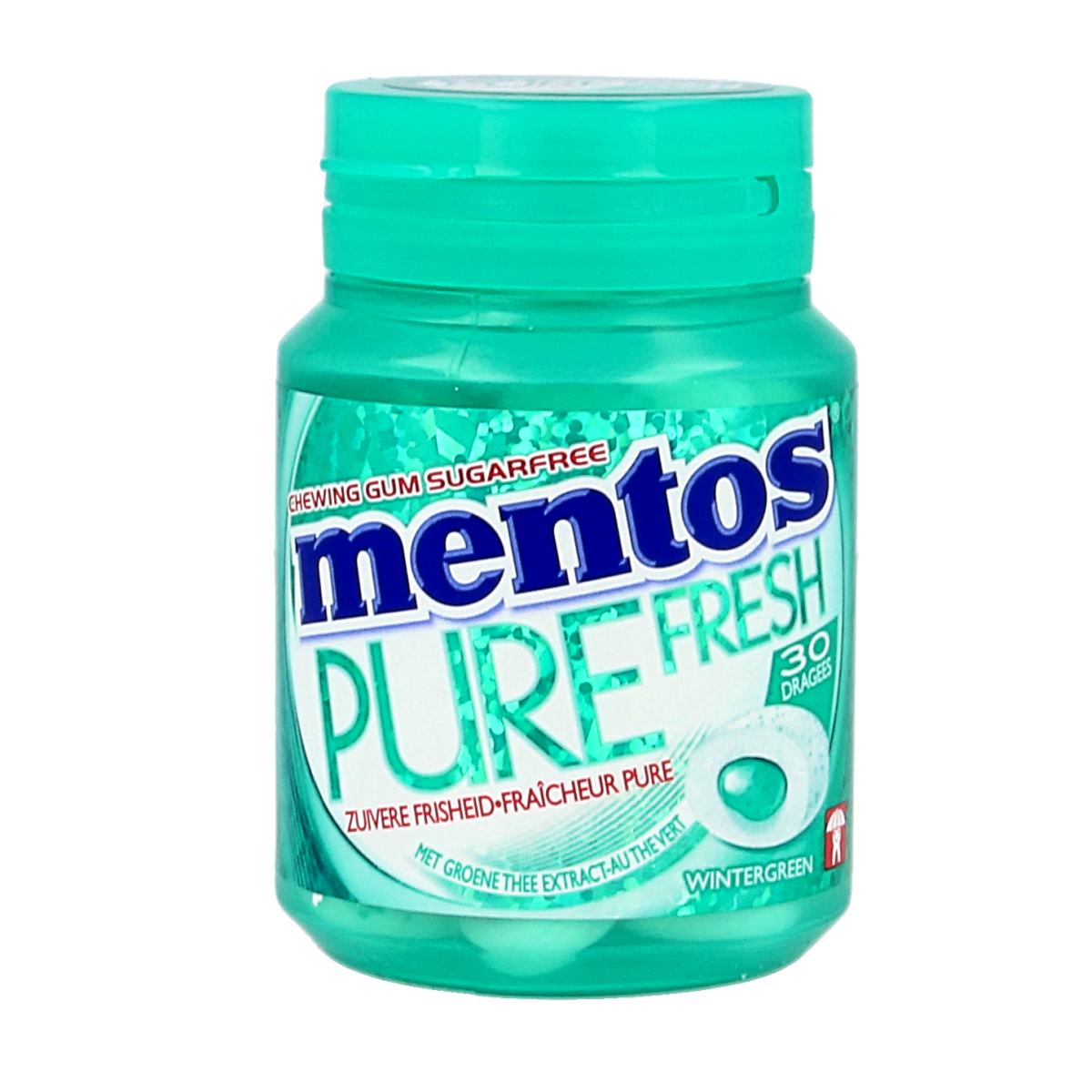 Mentos Gum pure wintergreen pot 30.00 Stuks