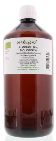 Cruydhof Alcohol 96% inwendig en uitwendig bio 1.00 Liter