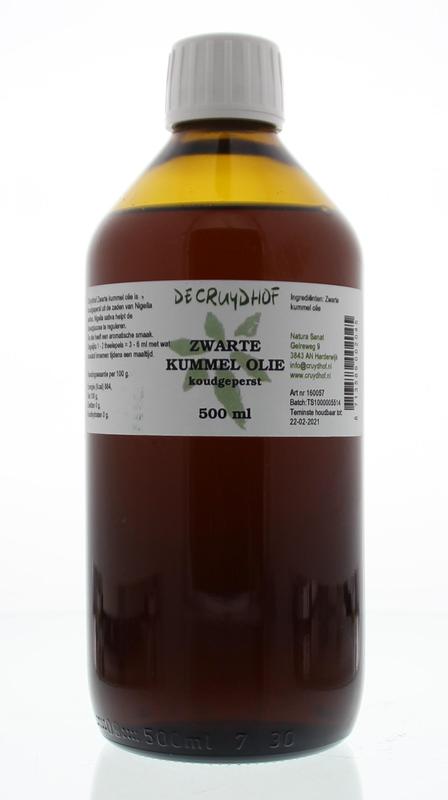 Cruydhof Zwarte kummel olie koudgeperst 500 Milliliter