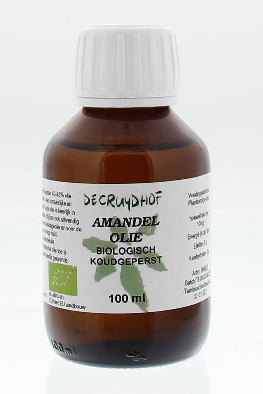 De Cruydhof Amandelolie koudgeperst bio 100.00 Milliliter