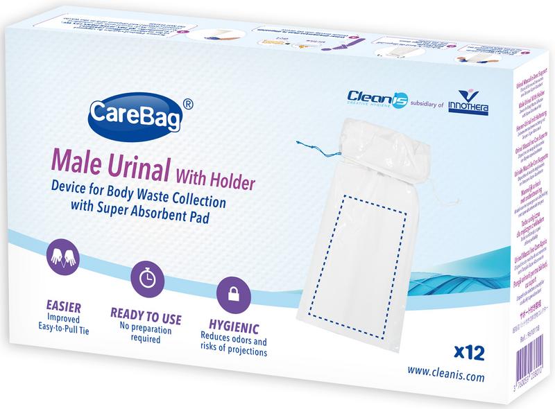 CareBag Wegwerpurinaal man met houder 12 Stuks