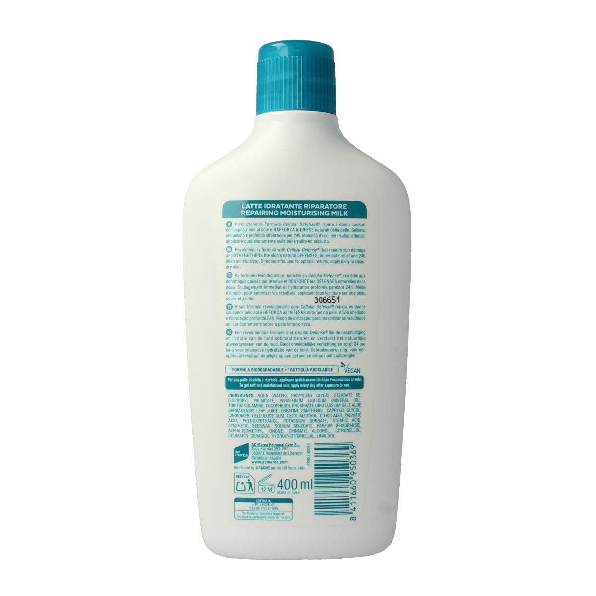 Ecran Aftersun melk hydraterend & kalmerend aloe vera 400.00 Milliliter
